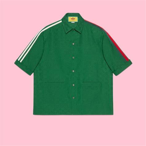 adidas x gucci gg trefoil jacquard shirt|GUCCI adidas x Gucci GG canvas baseball cap.